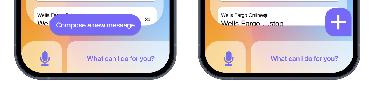 Version 4 interface preview of a conversational Ellsi that shows a human-centered call-to-action button